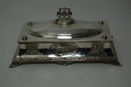 Appraisal: A presentation casket by J Forrest probably Glasgow - retailed