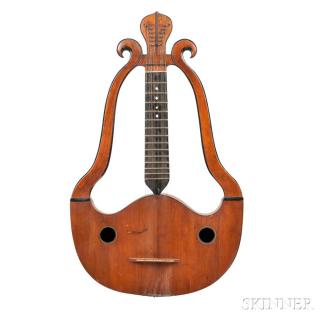 Appraisal: French -string Lyre Cittern c branded internally F BAZELAIRE A