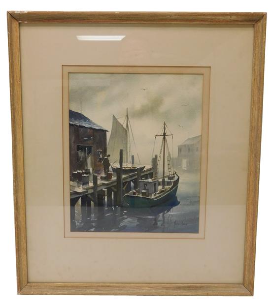 Appraisal: John Cuthbert Hare American - watercolor on paper depicting sailboat