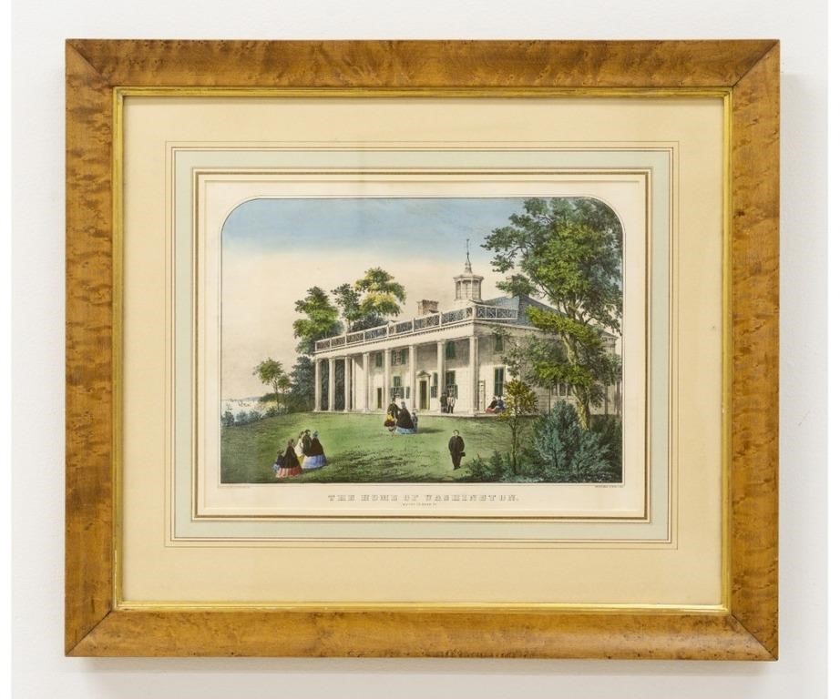 Appraisal: Framed and matted colorful Currier Ives The Home of Washington