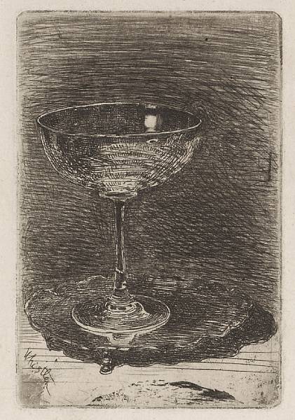 Appraisal: James Abbott McNeill Whistler American - The Wine-Glass K Etching