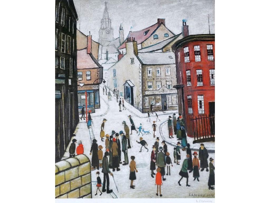 Appraisal: LAURENCE STEPHEN LOWRY ARTIST SIGNED COLOUR PRINT 'Berwick Upon Tweed'signed