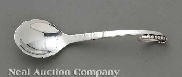 Appraisal: A Danish Sterling Silver Preserves Spoon Georg Jensen c marked