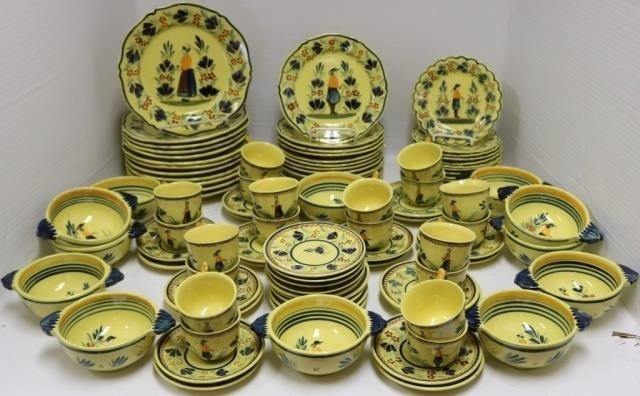 Appraisal: PIECE LOT OF QUIMPER POTTERY DINNER SERVICEFOR TWELVE PLATES TWELVE