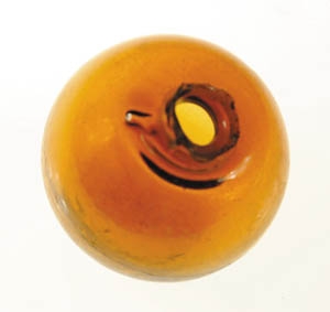 Appraisal: YELLOW TARGET BALL -pc mold the bottom half is one