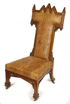 Appraisal: An unusual Wylie and Lochhead Gothic Revival low chair with