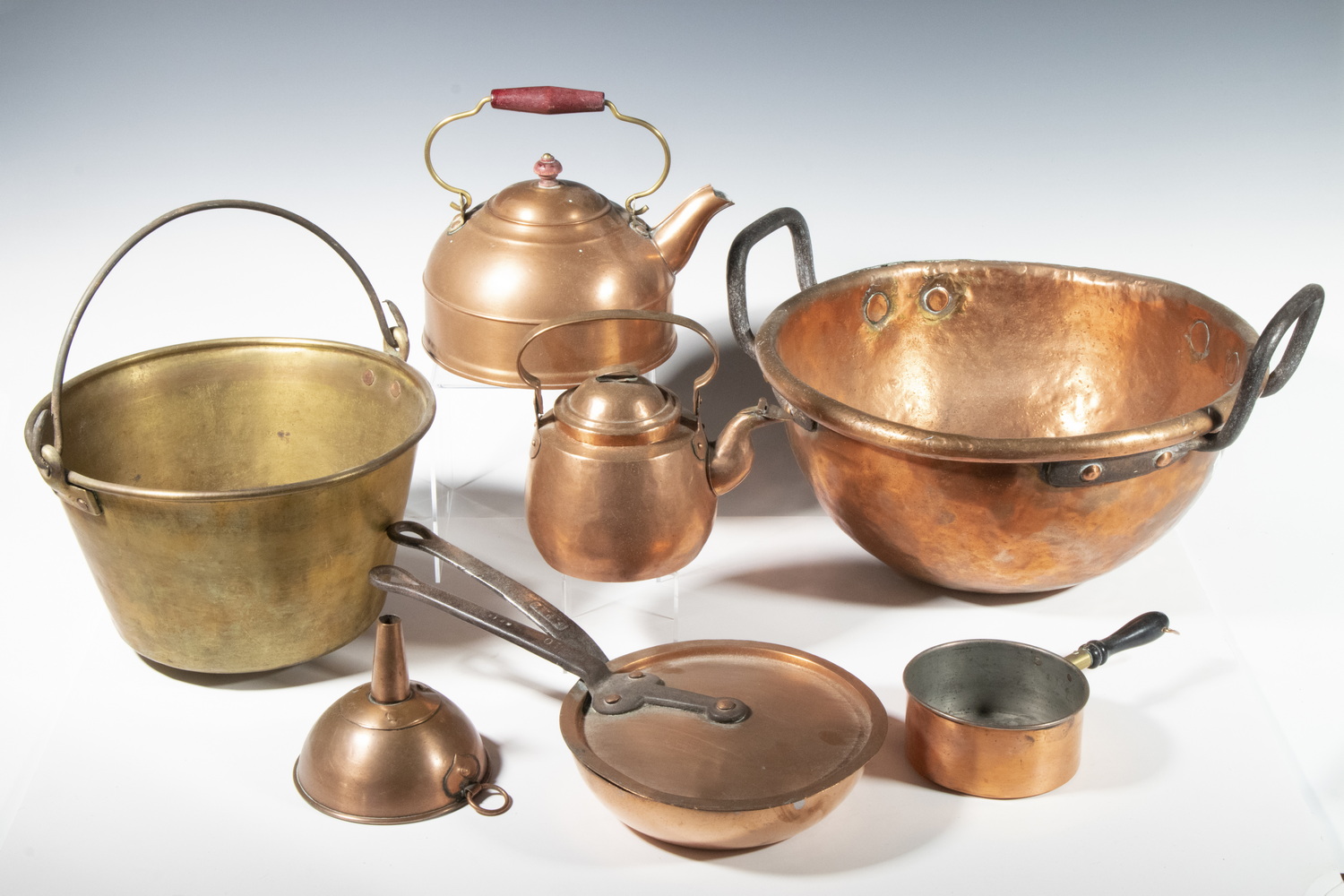 Appraisal: PCS COPPER BRASS VESSELS Lot of Vintage Copper Kitchen Accessories