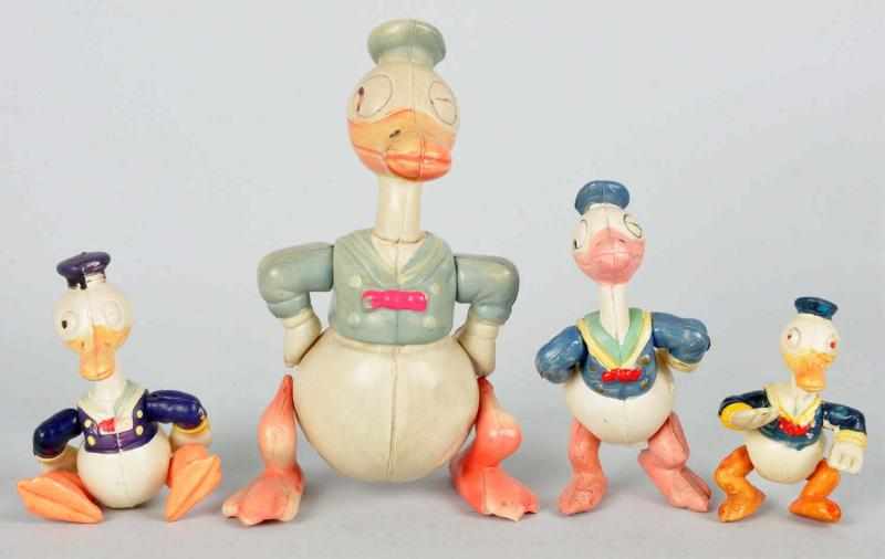 Appraisal: Lot of Celluloid Disney Donald Duck Figures Description Japanese Pre-war