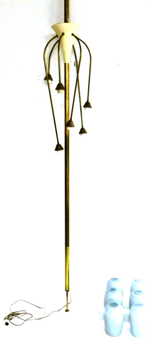 Appraisal: Standing s lamp with spring ceiling-to-floor bracket brass six arms