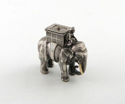 Appraisal: A Victorian novelty silver elephant table cigar lighter the elephant