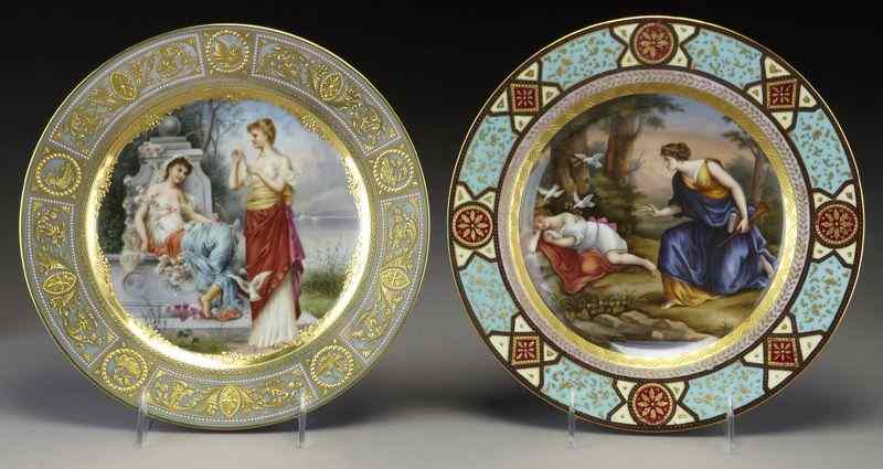 Appraisal: Royal Vienna porcelain plates titled ''Der junge Horaz und der