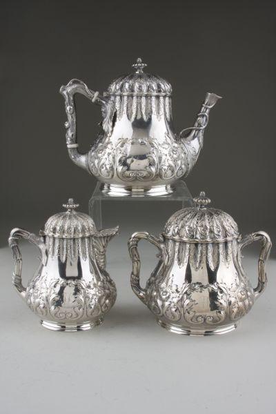 Appraisal: Coin Silver Tea Service of Southern Interest comprised of three