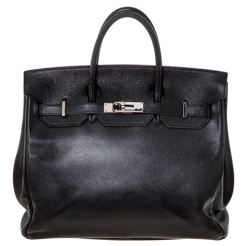 Appraisal: Hermes Courchevel HAC Birkin Black Courchevel leather Hermes HAC Birkin