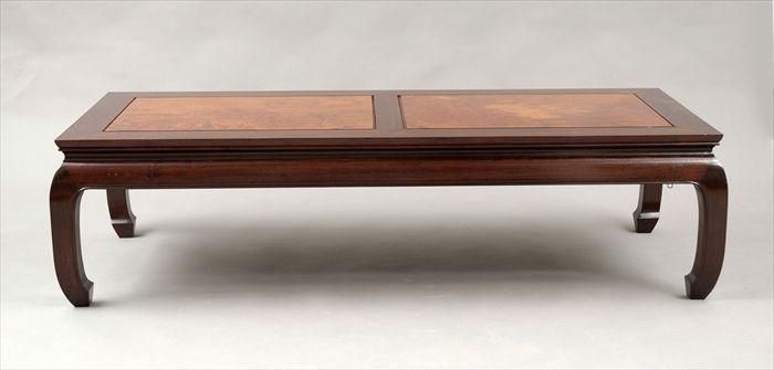 Appraisal: Chinese-Style Mahogany and Walnut Coffee Table Modern x x in