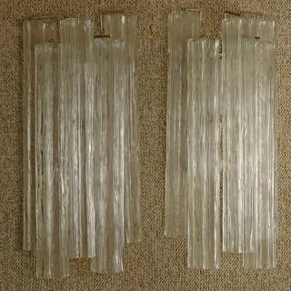 Appraisal: Pair of Mid Century Italian Camer Glass Wall Sconces with