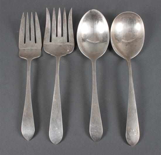 Appraisal: Four American sterling silver serving pieces by Dominick Haff for