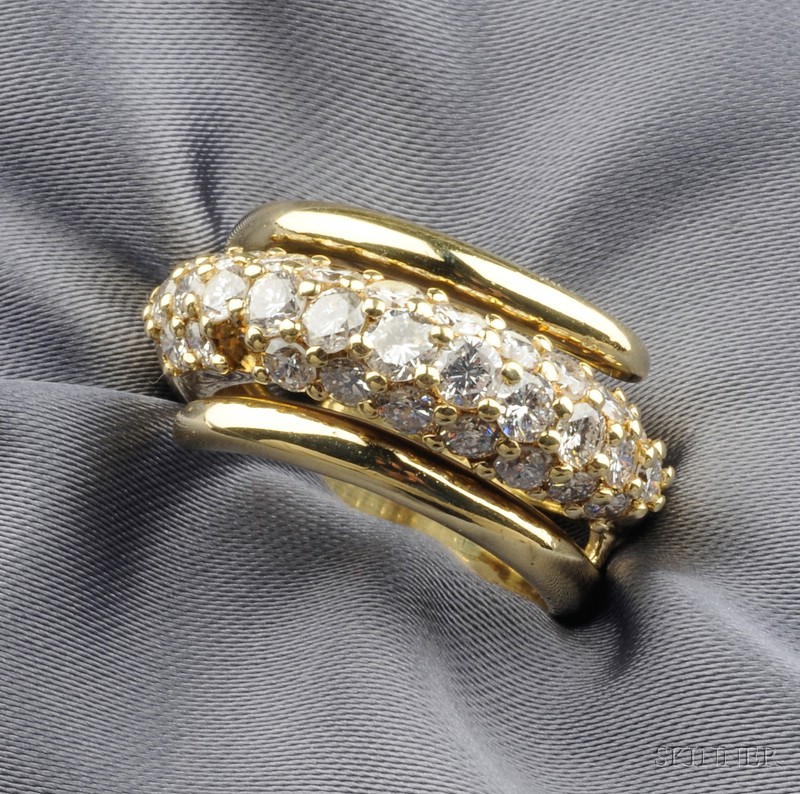 Appraisal: kt Gold and Diamond Ring Jose Hess set with full-cut