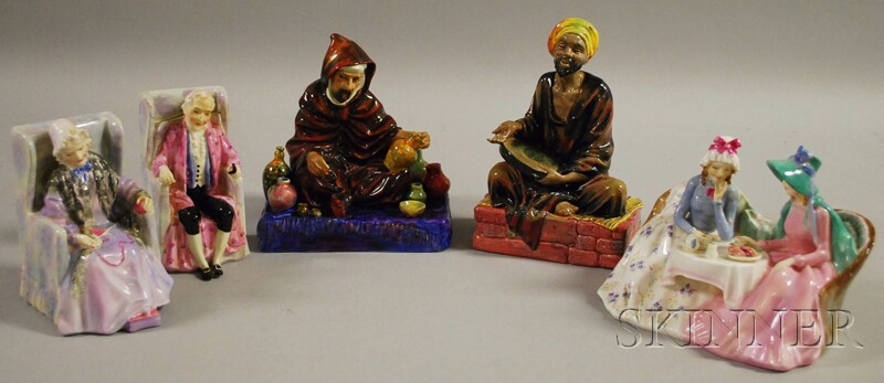 Appraisal: Five Royal Doulton Ceramic Figural Groups The Potter HN Mendicant