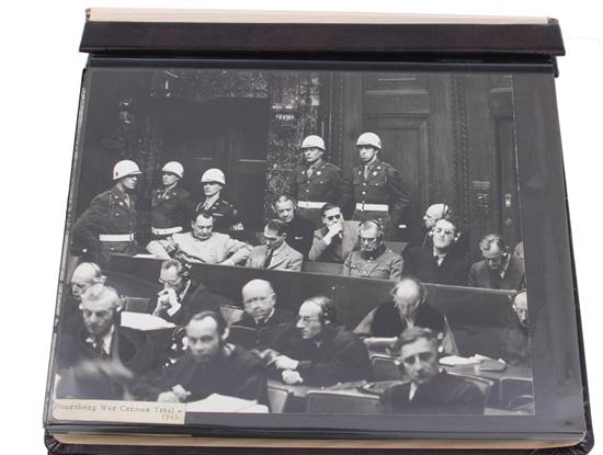 Appraisal: Nuremberg War Crimes Trials photograph album including courtroom scenes Herman