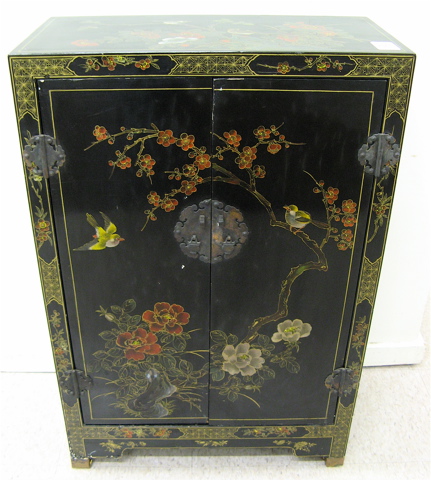 Appraisal: PAIR OF TWO-DOOR SIDE CABINETS Chinese th century the exteriors