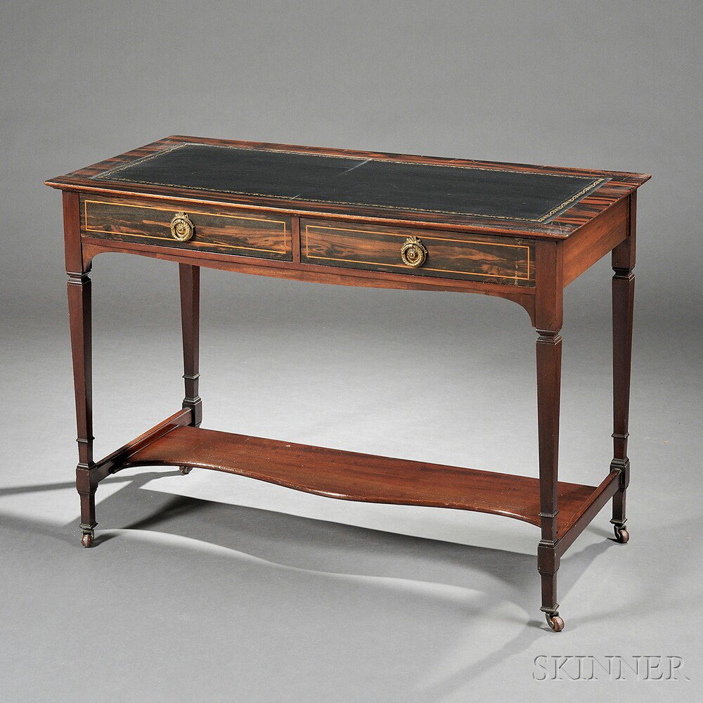 Appraisal: William IV Calamander Writing Table England c stamped and possibly