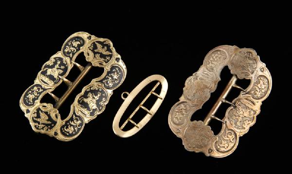 Appraisal: - Assorted Gold Buckles Assorted gold buckles to include K