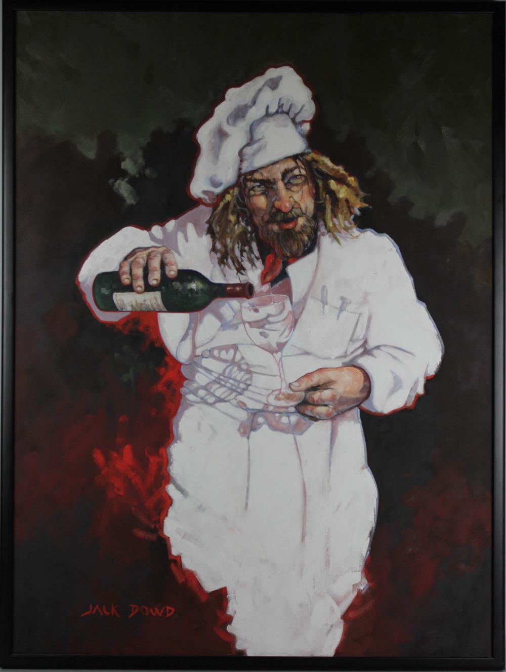 Appraisal: JACK DOWD AMERICAN - CHEF Oil on canvas Framed lower