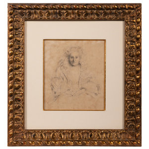 Appraisal: Artist Unknown th Century Portrait of a Woman graphite on