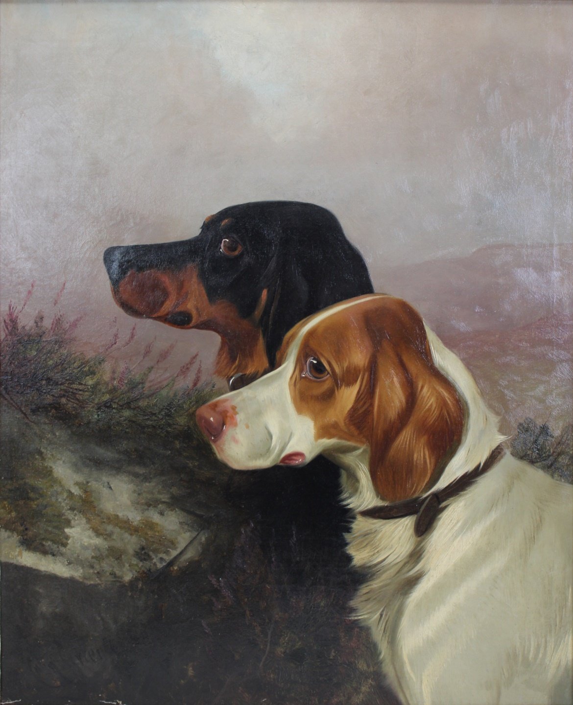 Appraisal: COLIN GRAEME BRITISH - Pair of English Setters Oil on