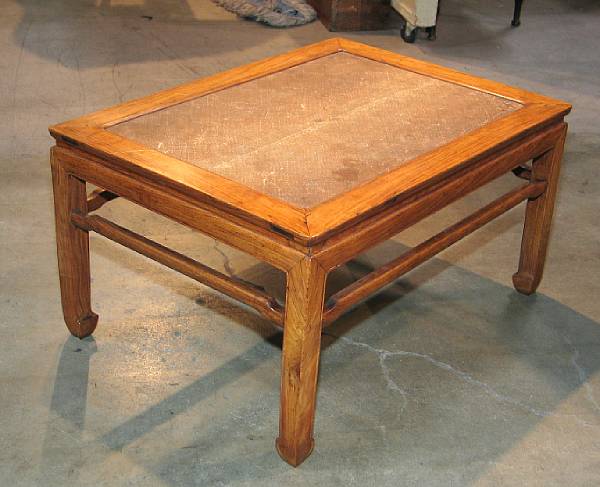 Appraisal: A Chinese Export Rosewood and Rattan Rectangular Low Table Early