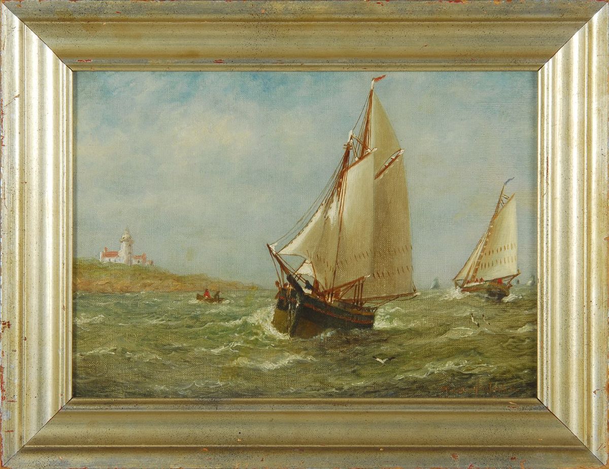 Appraisal: WESLEY WEBBERAmerican - The Race depicting two ships racing off