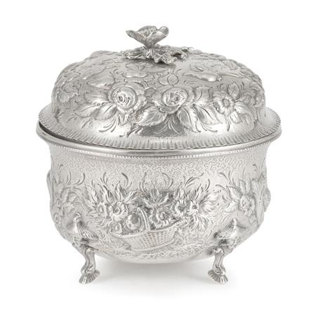 Appraisal: S Kirk Son Sterling Silver Repousse Covered Bowl Estimate -