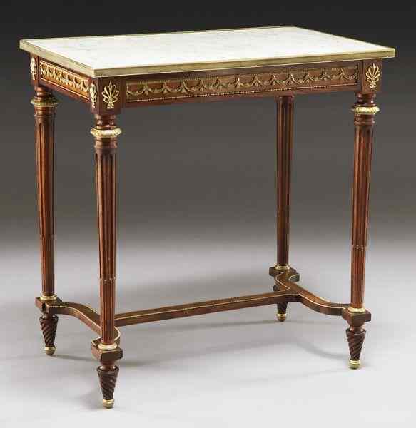 Appraisal: Louis XVI style marble top side table the shaped marble