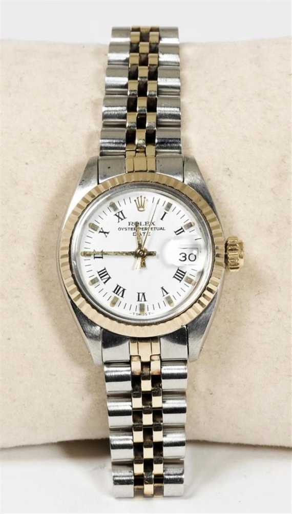 Appraisal: LADY'S WRISTWATCH ROLEX DATE ca Steel and yellow gold Ref