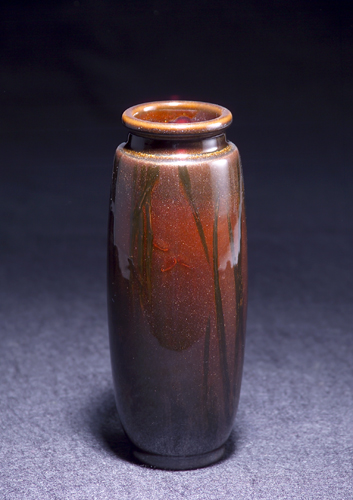 Appraisal: ROOKWOOD Tiger Eye narrow vase beautifully painted by Harriet Wilcox