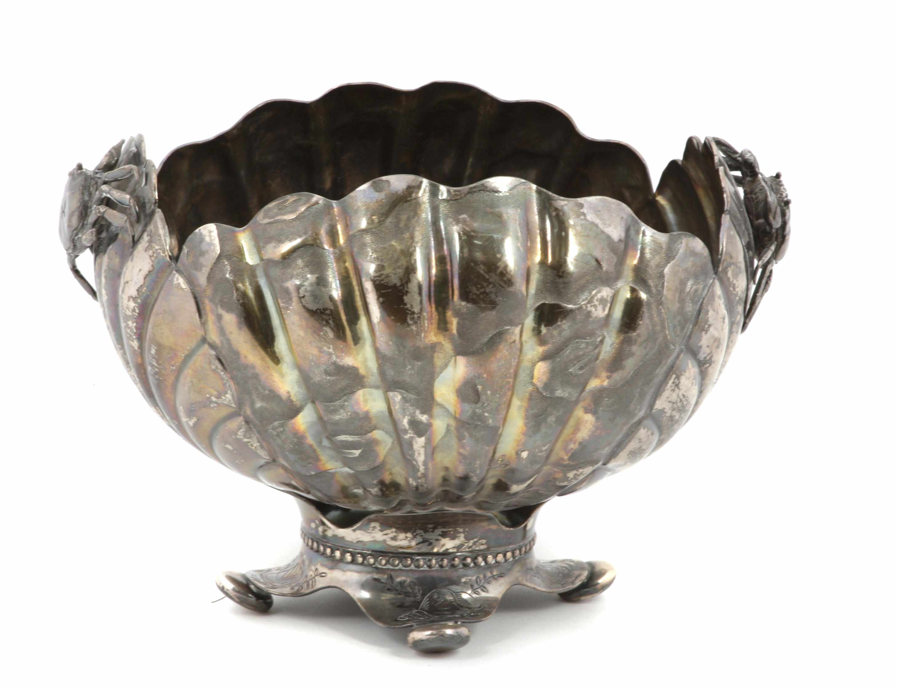 Appraisal: An American silverplate shell-form bowl Derby Silver Co Birminham CT