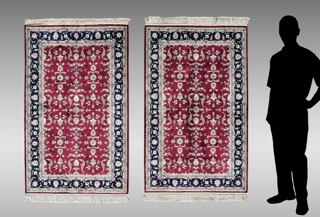 Appraisal: APPROX - YR OLD TURKISH PAIR OF HAND KNOTTED WOOL