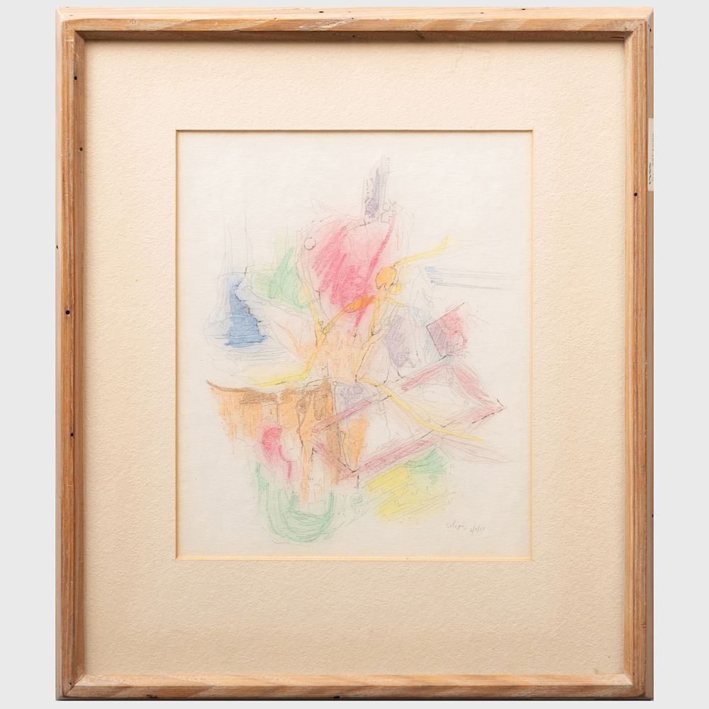 Appraisal: Charles Seliger - Untitled Pencil and crayon on paper signed