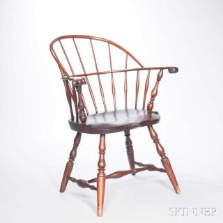 Appraisal: Sack-back Windsor Armchair possibly New London County c - with