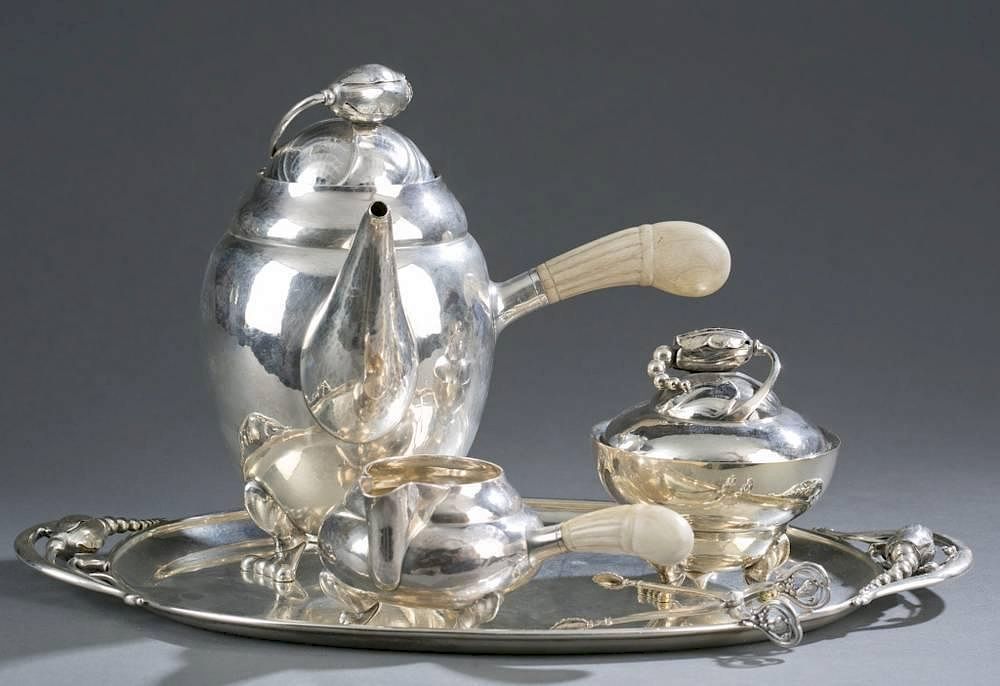 Appraisal: Georg Jensen Silver After-Dinner Coffee Service A Georg Jensen Silver