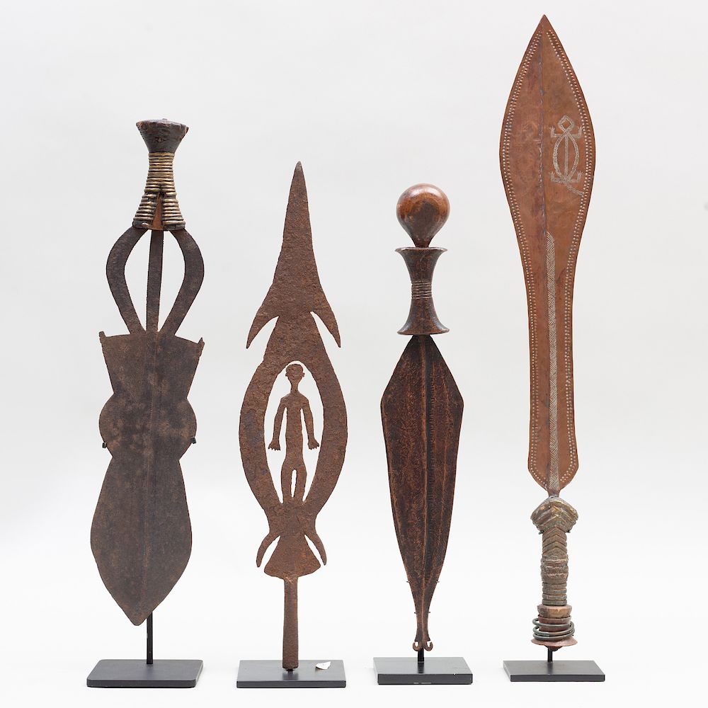 Appraisal: Group of Four African Metal Ceremonial Knives Including three from