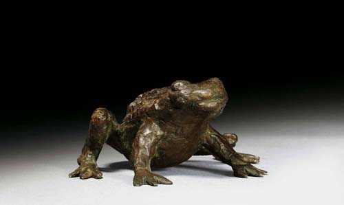 Appraisal: GIACOMETTI DIEGO Stampa - Paris Crapaud Bronze with brown-green patina