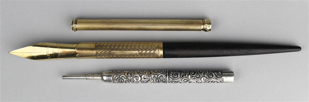 Appraisal: WM M WILLMARTH'S LOWNDS PATENTED GOLD DIP PEN PENCIL STERLING