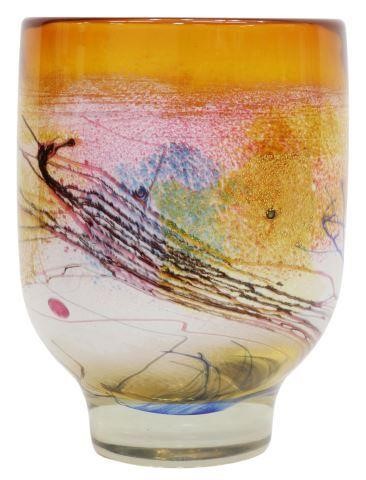 Appraisal: Contemporary studio art glass vase signed underfoot Earl O James