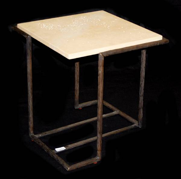 Appraisal: A pair of Thomas Pheasant 'Textured Bronze' side tables McGuire