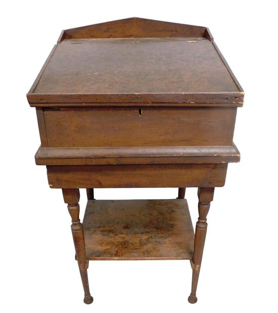 Appraisal: th C American lift top desk on stand probable marriage