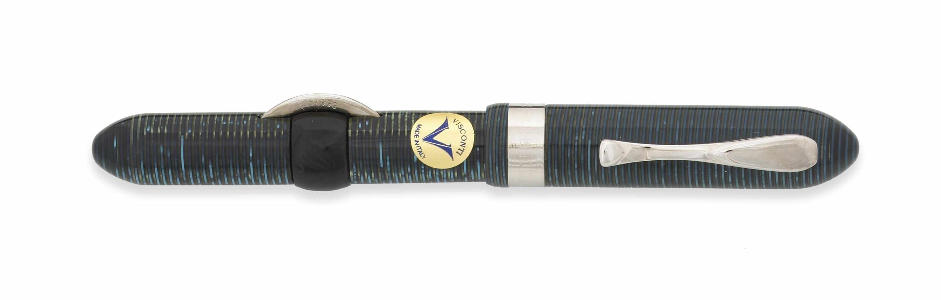 Appraisal: VISCONTI Copernicus Fountain Pen Crescent filler fountain pen Green laminated