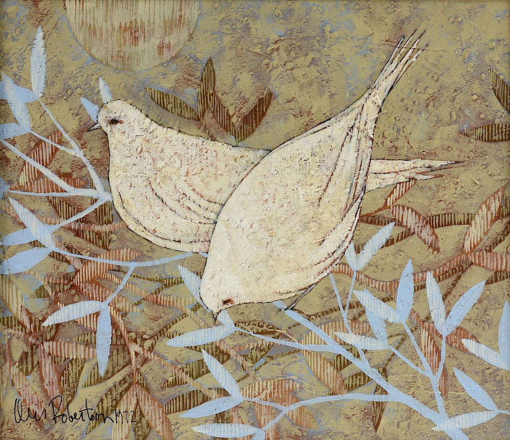 Appraisal: ORIS ROBERTSON American Texas - A PAINTING Two Doves ORIS