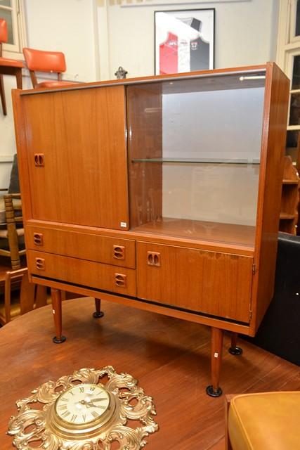 Appraisal: 's TEAK GLAZED CABINET