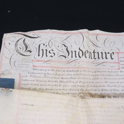 Appraisal: Indenture Document five page parchment English wax seals